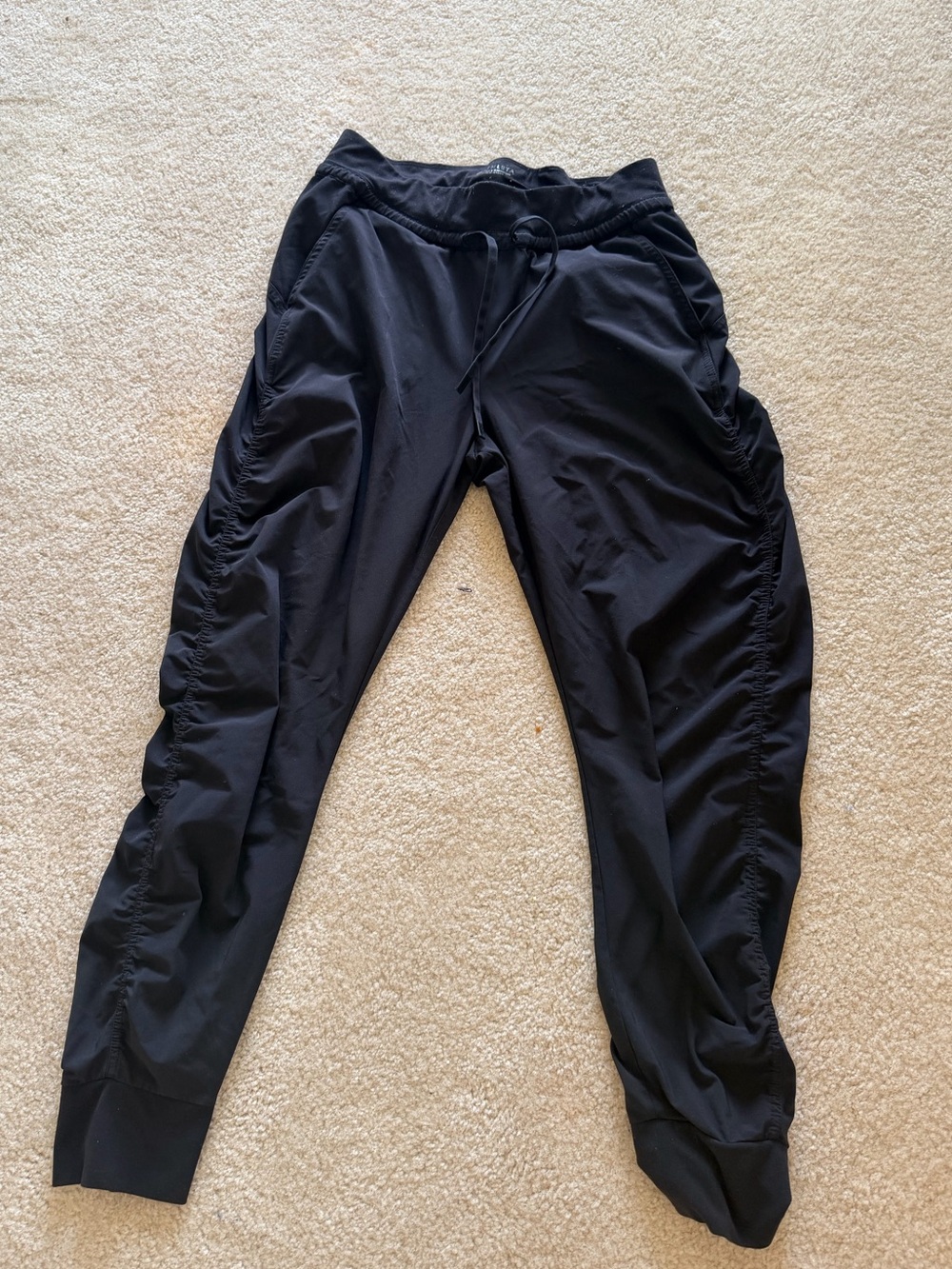 Athleta Black Ruched Jogger Pants